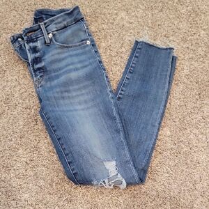 Good American Distressed Blue Skinny Jeans